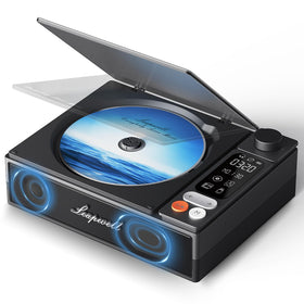 Leapwell CD player front view with compact retro design and easy controls.