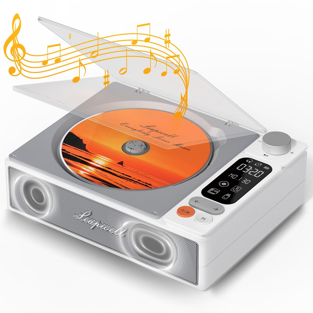 Leapwell CD Player remote control for easy mode switching from afar.