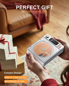 Leapwell CD Player retro design with translucent dust cover and knob control.
