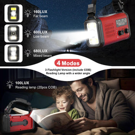 Leaton flashlight beam lighting a dark campsite, bright dependable illumination
