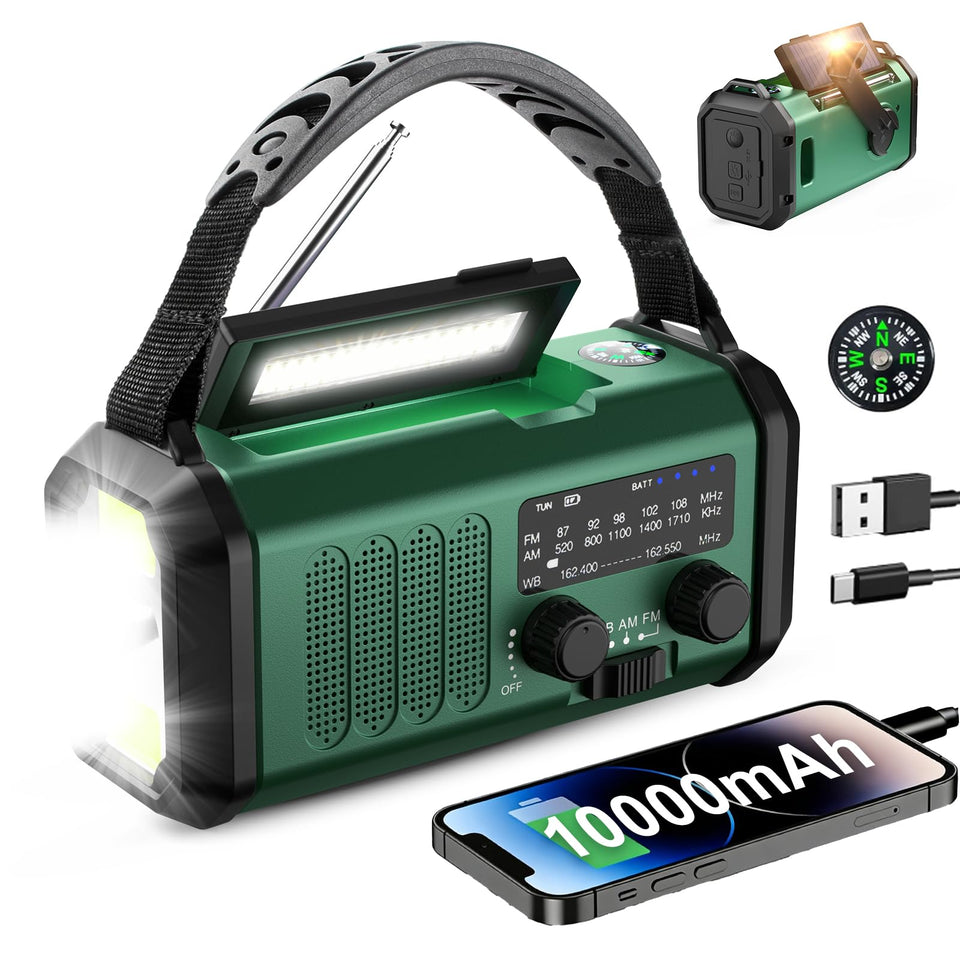 Leaton front view showing radio face and ports, ideal for preparedness