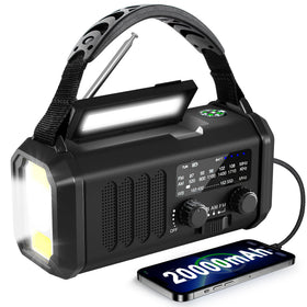 Leaton front view showing speaker and tuning knob, clear weather alerts benefit