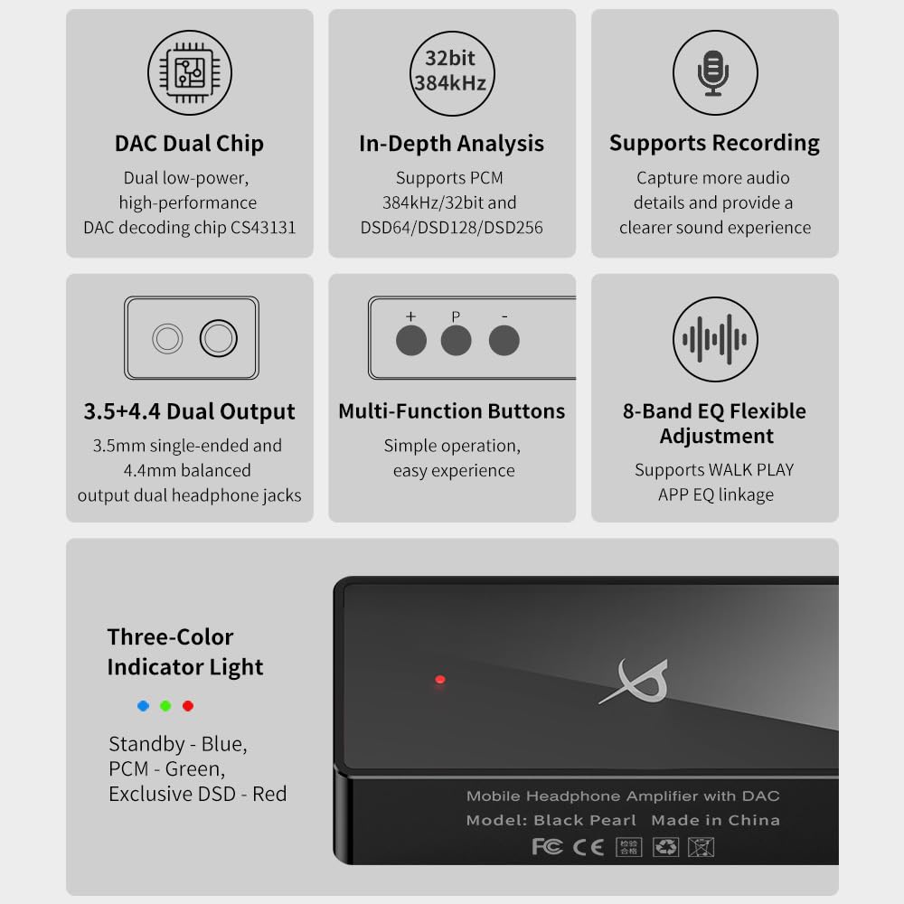 LEAUDIO Black Pearl held in hand illustrating compact size and portability