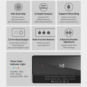LEAUDIO Black Pearl held in hand illustrating compact size and portability