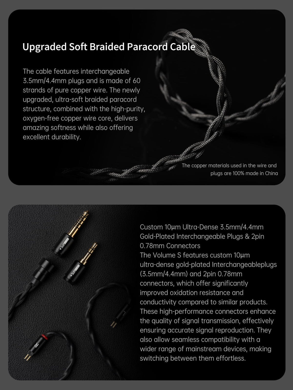 In-box accessories for quick setup and extra ear tips with Volume S.