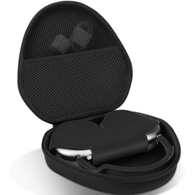 Lebakort AirPods Max hard case front view in black protects headphones on the go