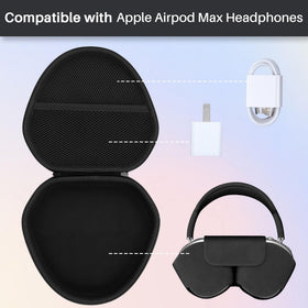Lebakort AirPods Max hard case lower compartment keeps headphones securely stored during travel