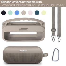 Lebakort sandstone cover on Bose SoundLink Flex 2nd Gen offers seamless fit