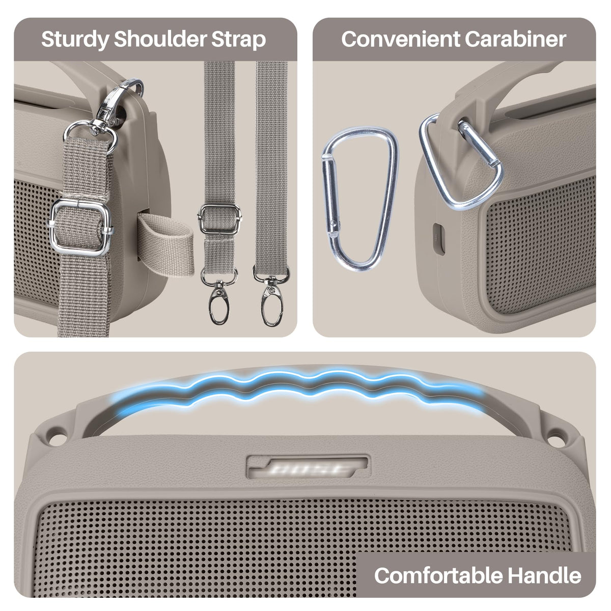 Lebakort carabiner clip and strap enable hands-free transport