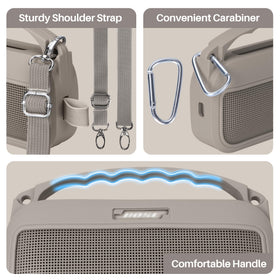 Lebakort carabiner clip and strap enable hands-free transport