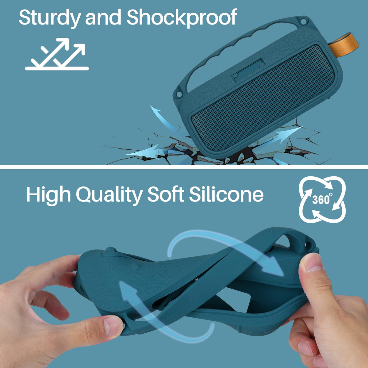 Lebakort Twilight Blue cover blends with device for a sleek, integrated look.
