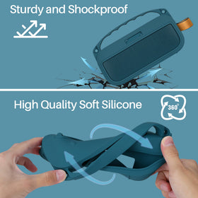 Lebakort Twilight Blue cover blends with device for a sleek, integrated look.