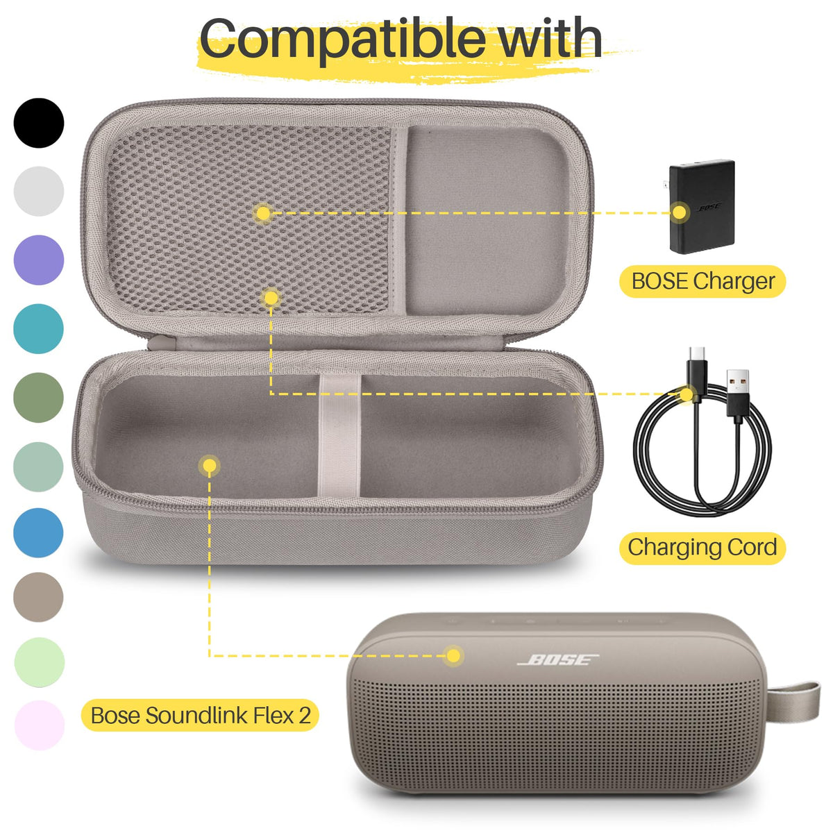 Lebakort Bose SoundLink Flex case exterior made of EVA and nylon