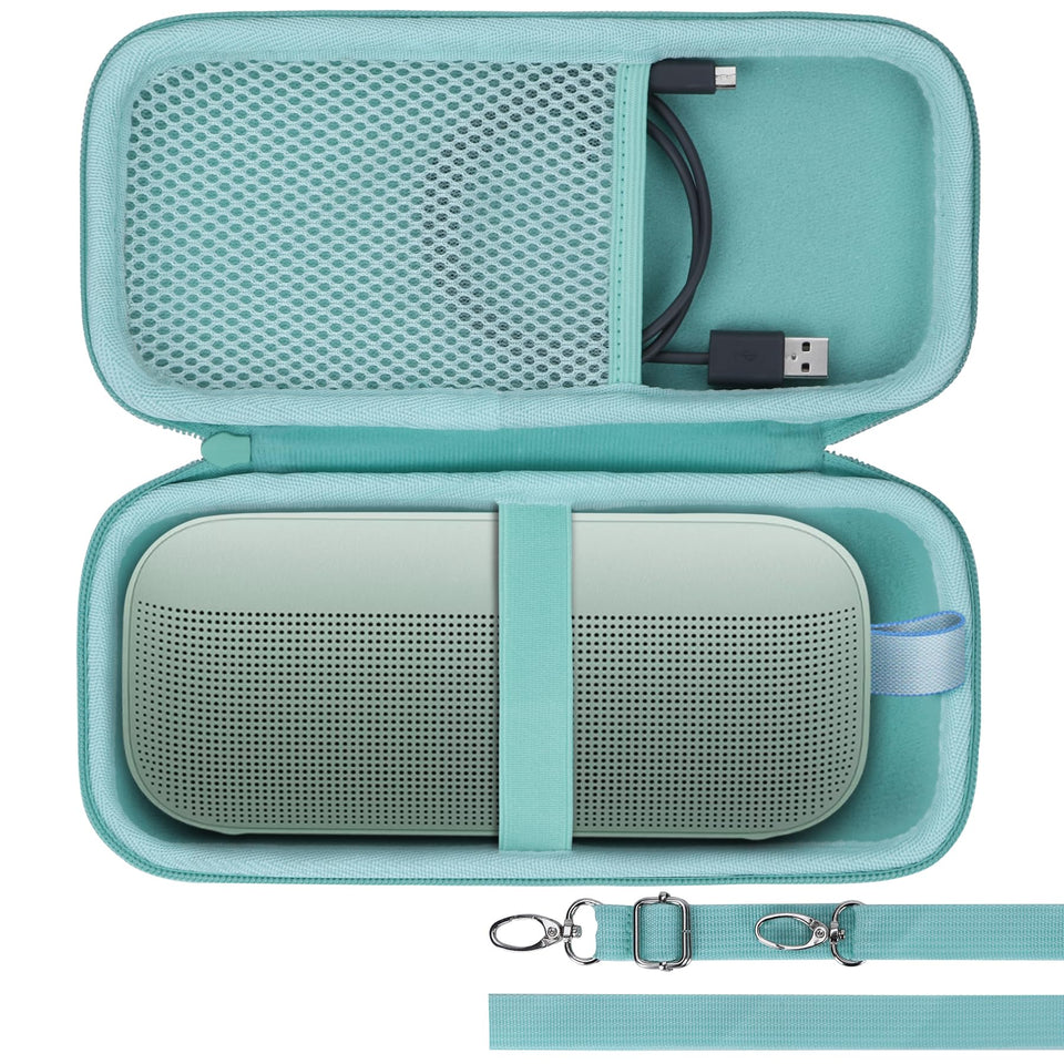 Lebakort mint green hard case for Bose SoundLink Flex front view with protective shell.