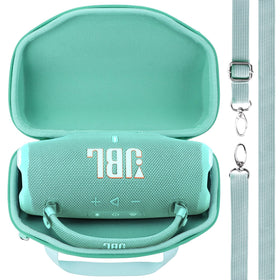 Lebakort Charge 6 hard case teal front view protecting the speaker on the go.