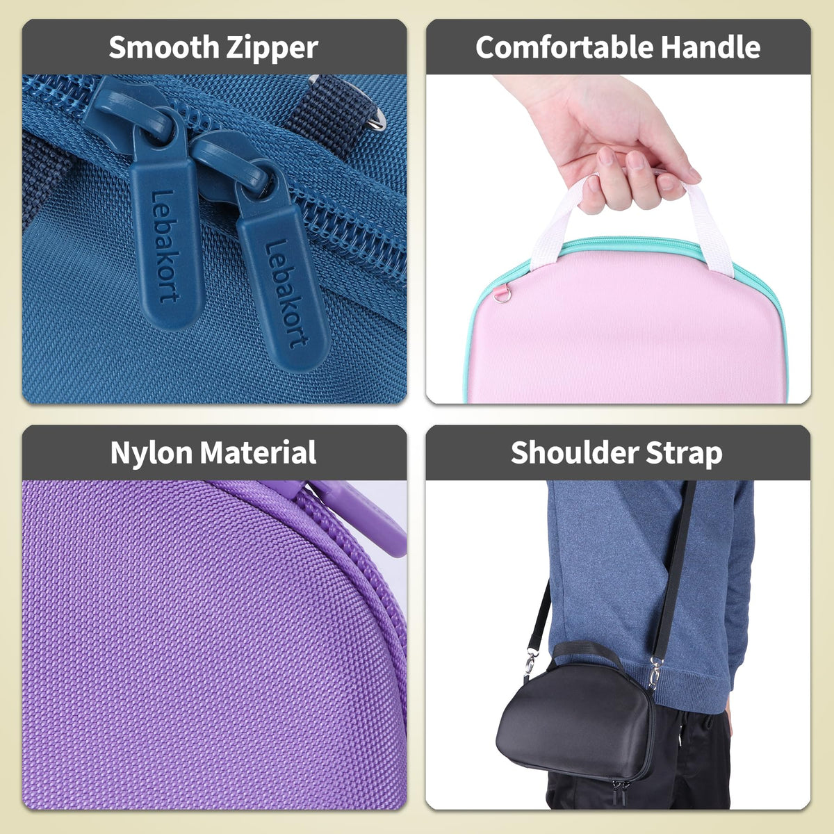 Lebakort detachable shoulder strap enables hands-free carrying