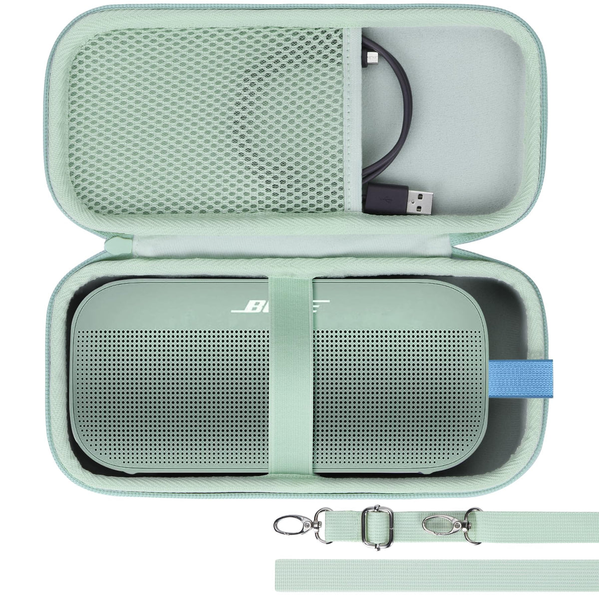 Lebakort hard case for Bose SoundLink Flex 2nd Gen with upper mesh pocket for accessories