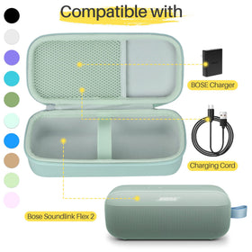 Sturdy EVA and nylon exterior protecting Bose SoundLink Flex on the go