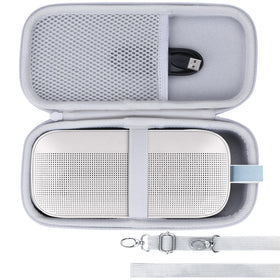 Lebakort hard case exterior in EVA and nylon protects Bose SoundLink Flex on the go.