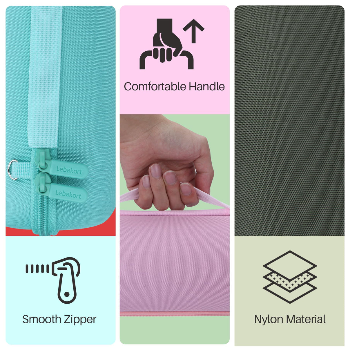 Lebakort JBL Charge 5 sturdy zipper enables smooth access