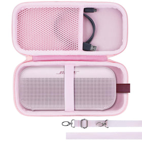 Lebakort hard case with petal pink exterior protecting Bose SoundLink Flex on the go