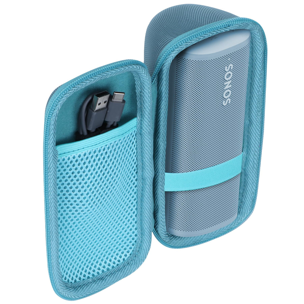 Lebakort hard case for Sonos Roam SL blue guards against bumps during travel.