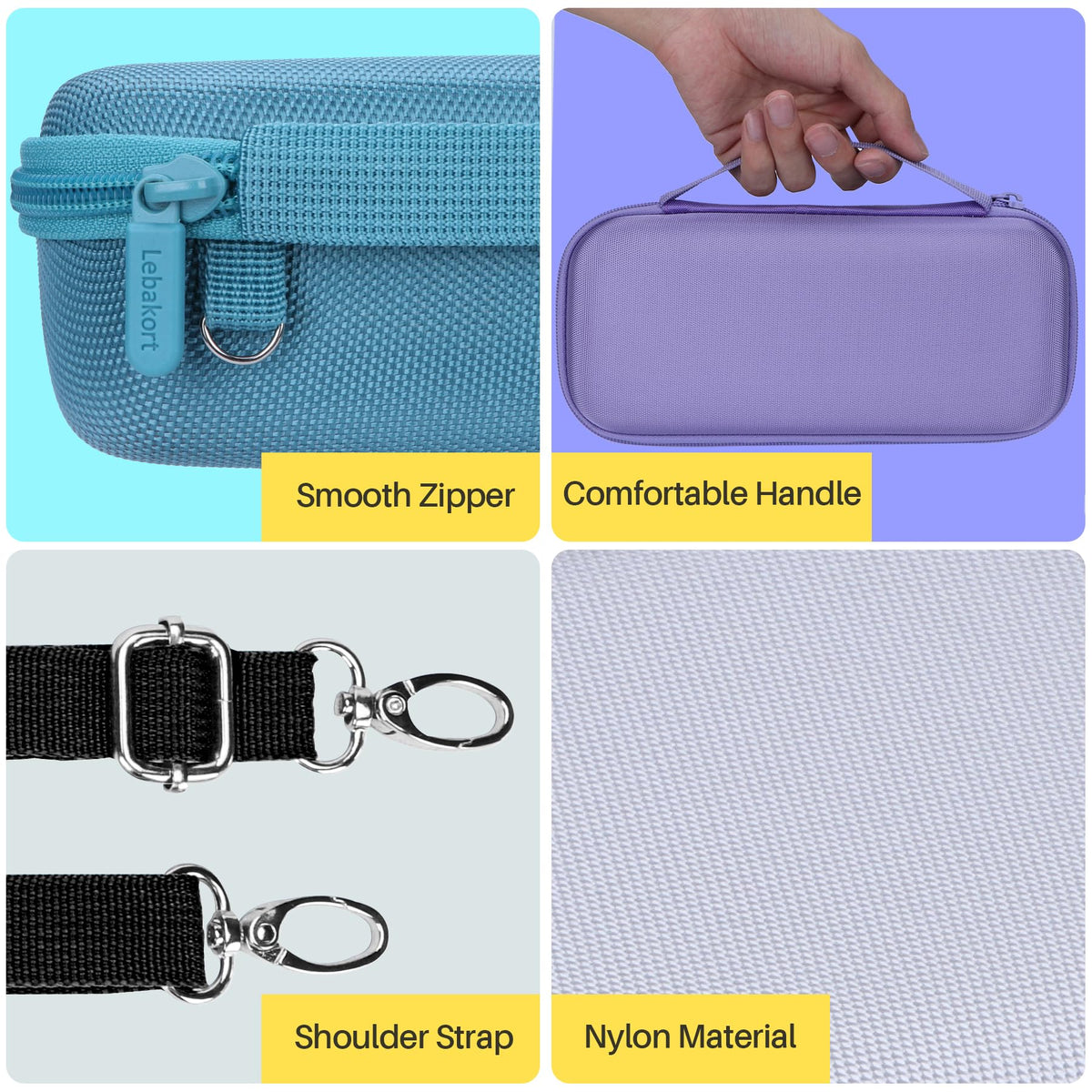 Lebakort stone-blue exterior case resists bumps and splashes.