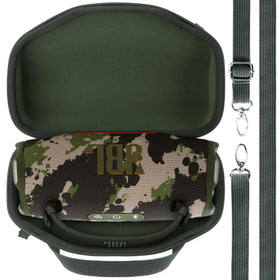 Lebakort JBL Charge 6 hard case exterior in squad green protects gear on the go.