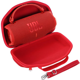 Lebakort JBL Charge 6 red hard case with zipper keeps accessories organized