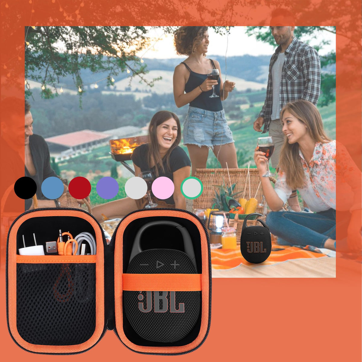 Lebakort JBL Clip 4/5 case organizer for accessories.