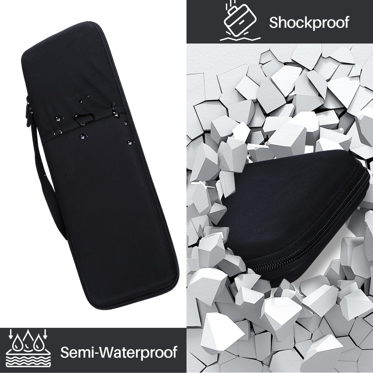 Lebakort mesh pocket with mouse and cables for organized storage