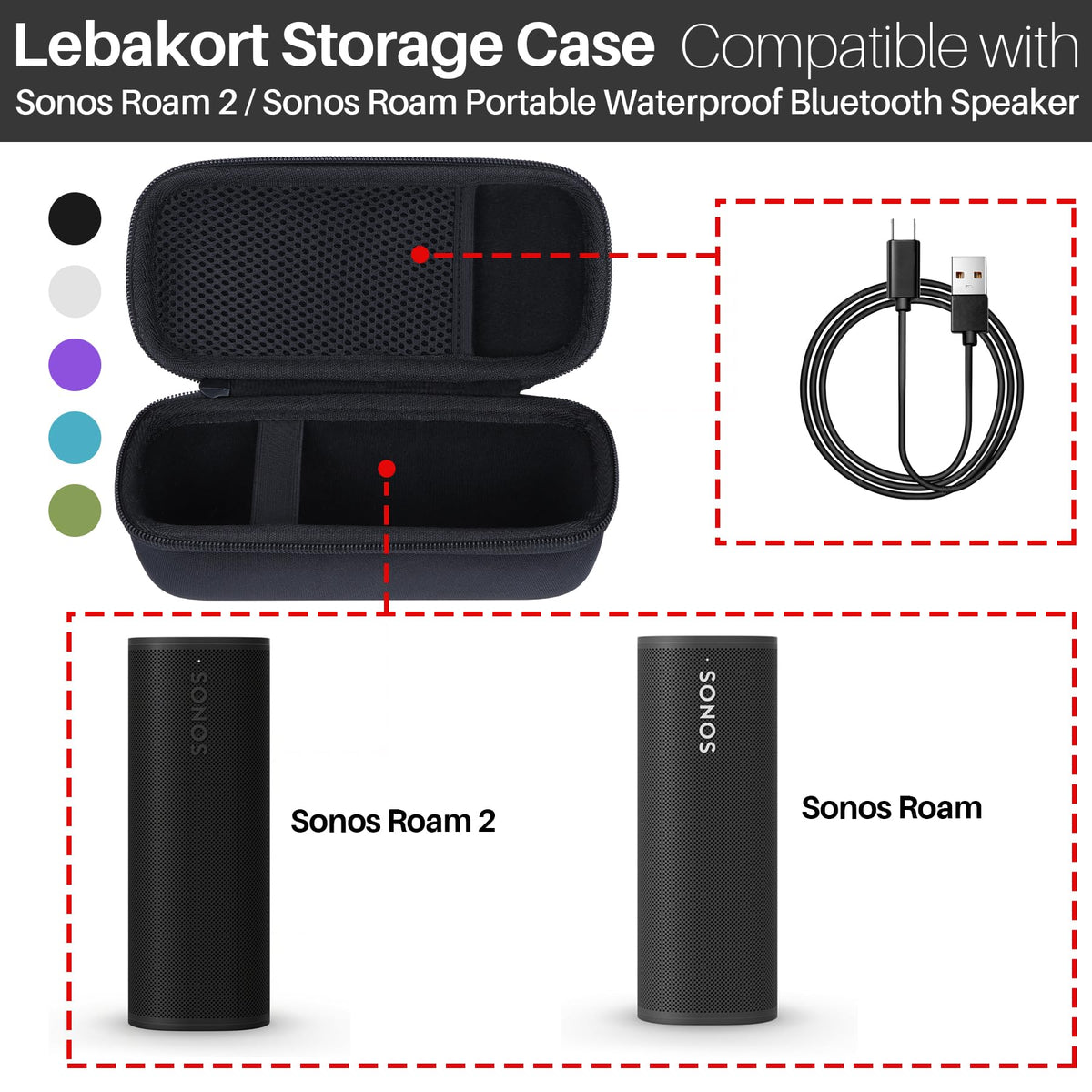 Lebakort nylon and EVA shell provides rugged protection for outdoor use.