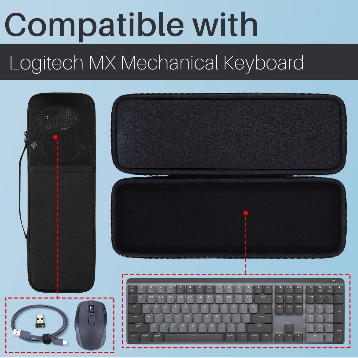 Lebakort open case showing molded groove fitting MX Mechanical