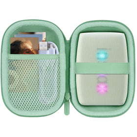 Lebakort Sage Green case front view protects the Instax Mini Link 3 on the go.