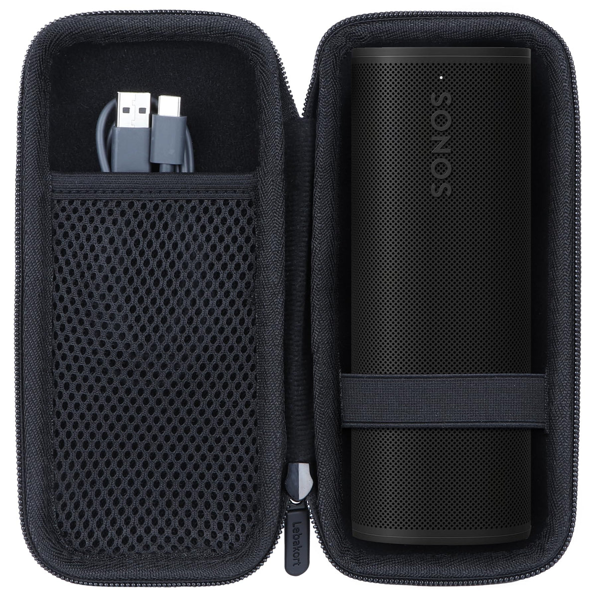 Lebakort hard case for Sonos Roam 2 fits snugly for travel protection.
