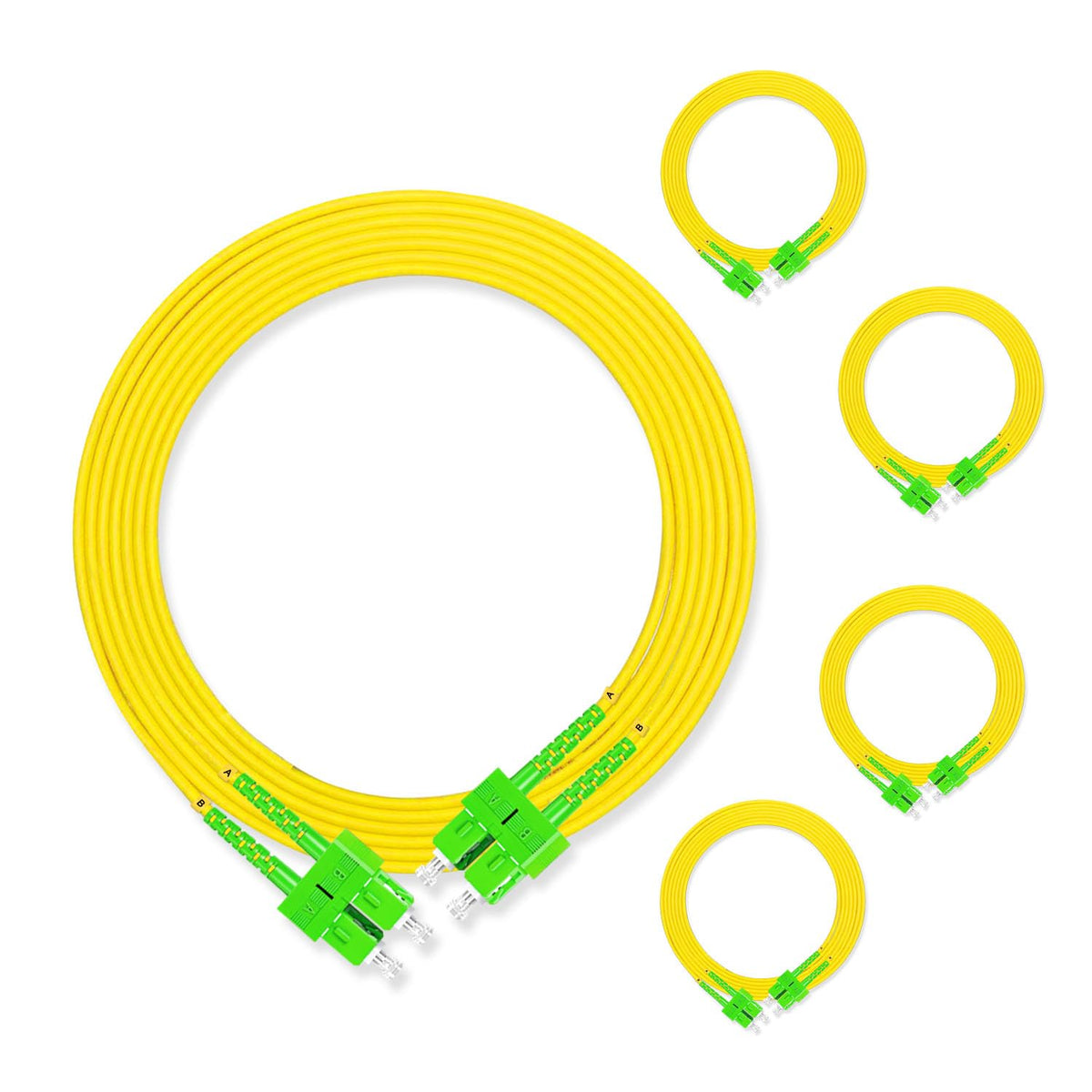Lebrudos 5Pcs 5m patch cord with SC APC to SC APC for reliable links.