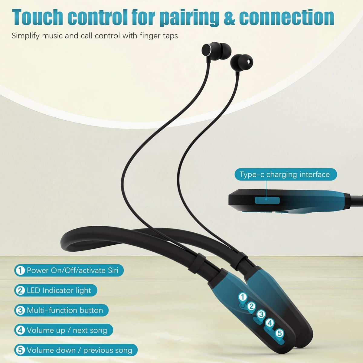 Lecefty magnetic earbuds snapped together for tangle-free carry and quick storage