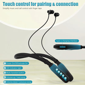 Lecefty magnetic earbuds snapped together for tangle-free carry and quick storage