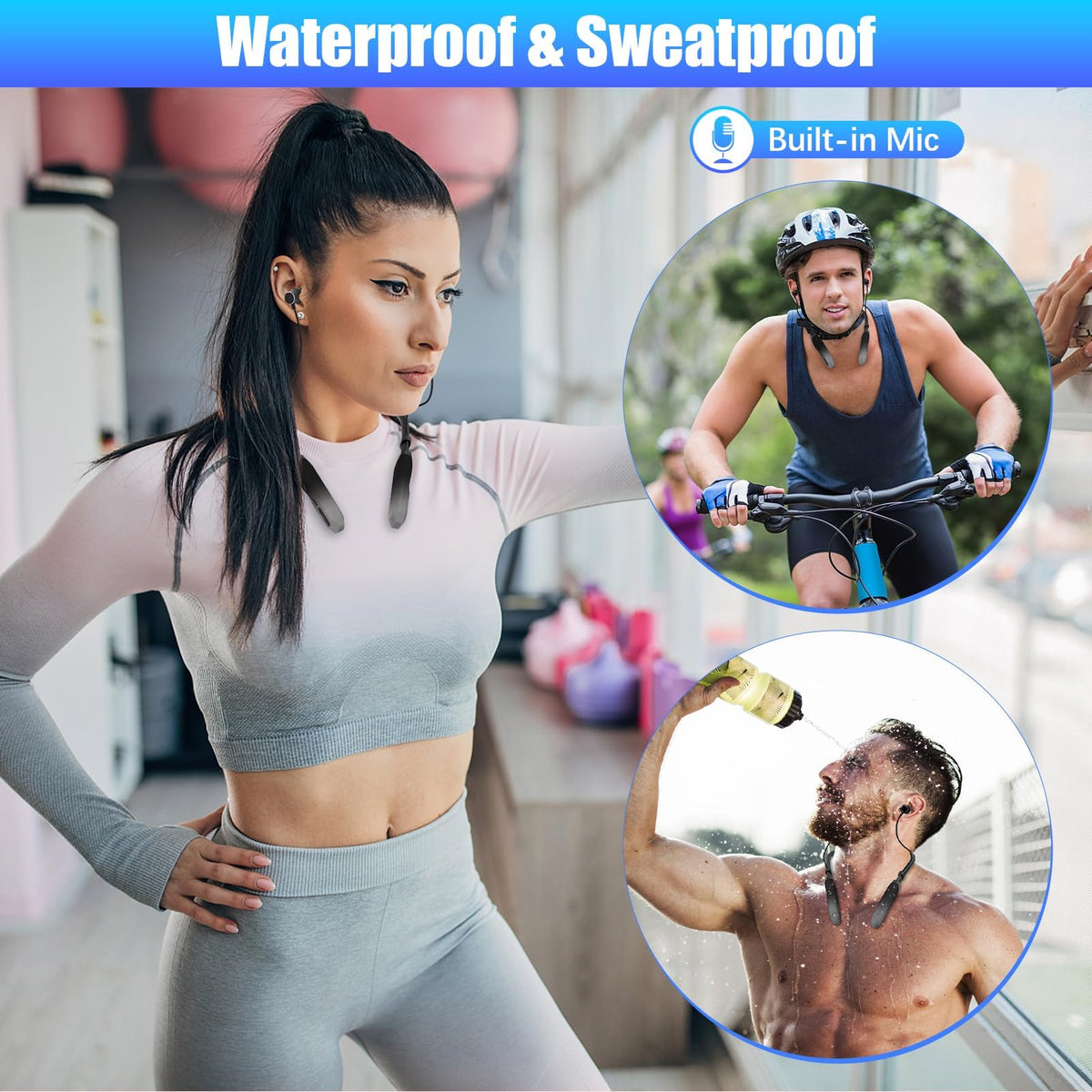 Lecefty neckband worn by runner showing secure fit and sweat resistance during workouts
