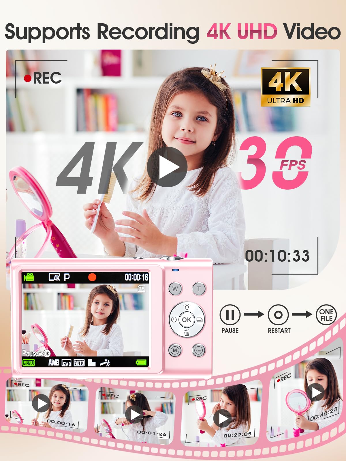 Lecnippy digital camera offers 16x zoom for distant subjects.