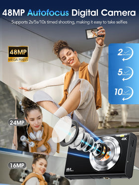 Lecnippy Digital Camera delivers sharp 48MP images ideal for family moments.