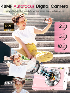 Lecnippy digital camera records 48MP photos with rich detail.
