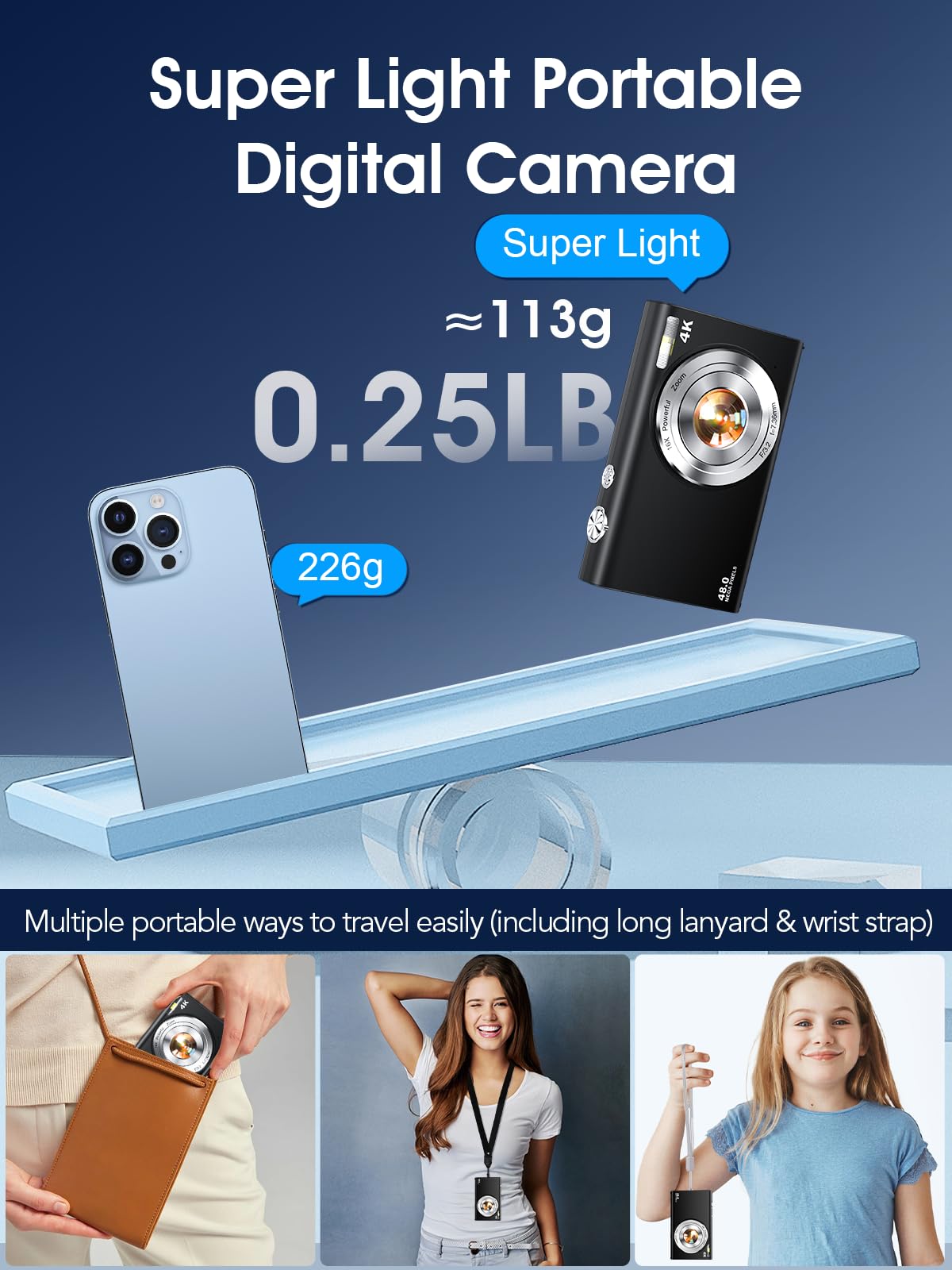 Lecnippy Digital Camera records while charging for longer sessions.