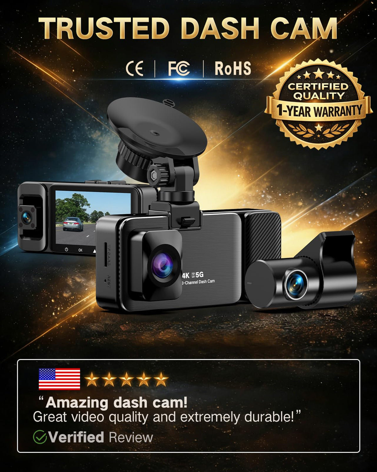 Lectrus 4K dashcam parking monitor guards your car around the clock.