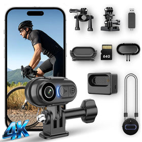 LEECHATWIN Body Camera 4K Mini front view for hands-free vlogging and cycling.