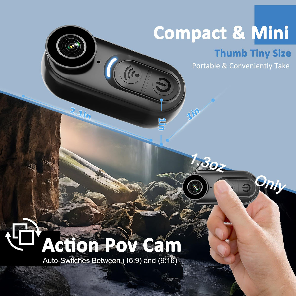 LEECHATWIN Body Camera 4K Mini stabilization mode for blur-free action.