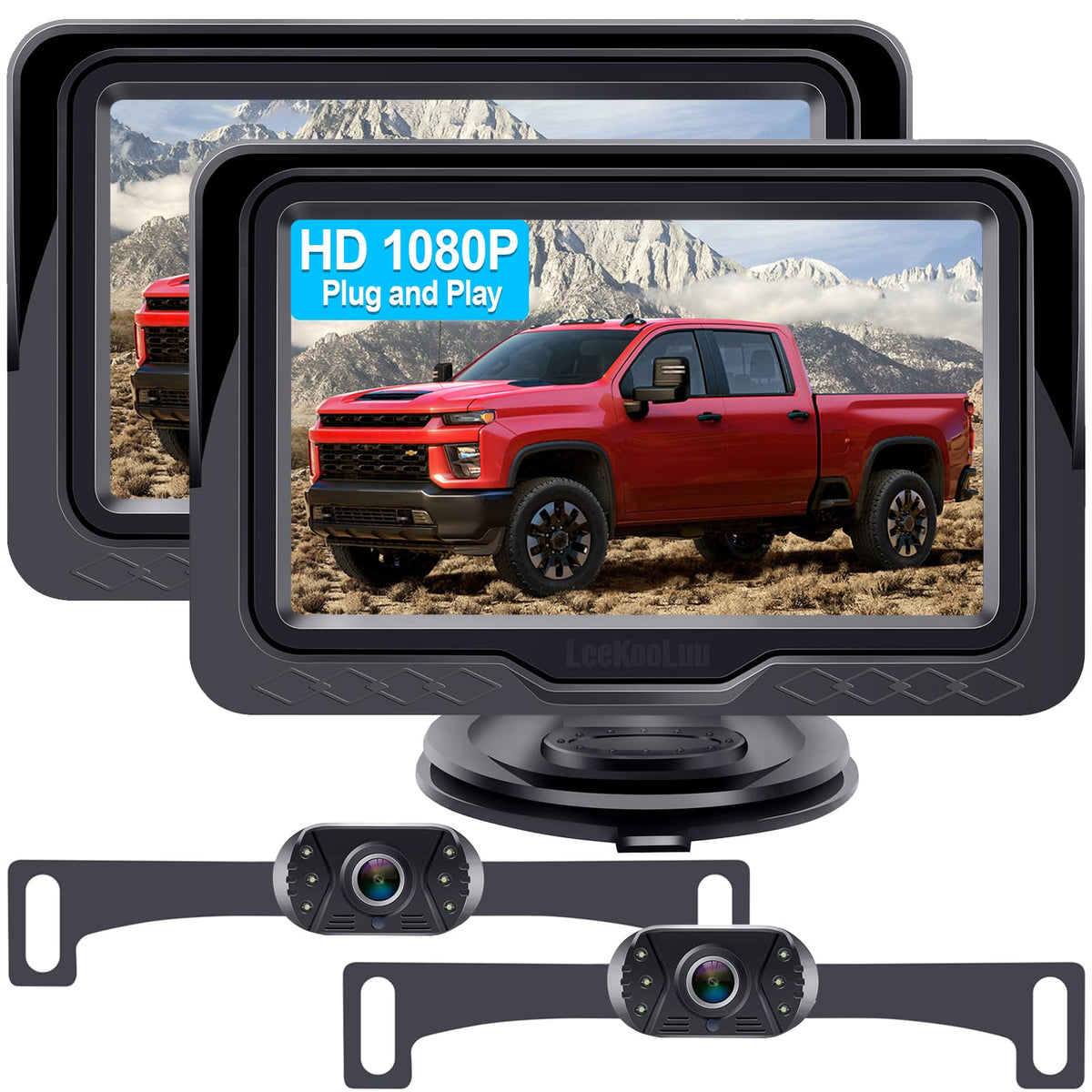 LeeKooLuu backup camera demonstrates two-vehicles compatibility for families with multiple cars.