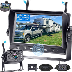 LeeKooLuu HD 1080P 7-Inch backup camera front view for clearer backing maneuvers