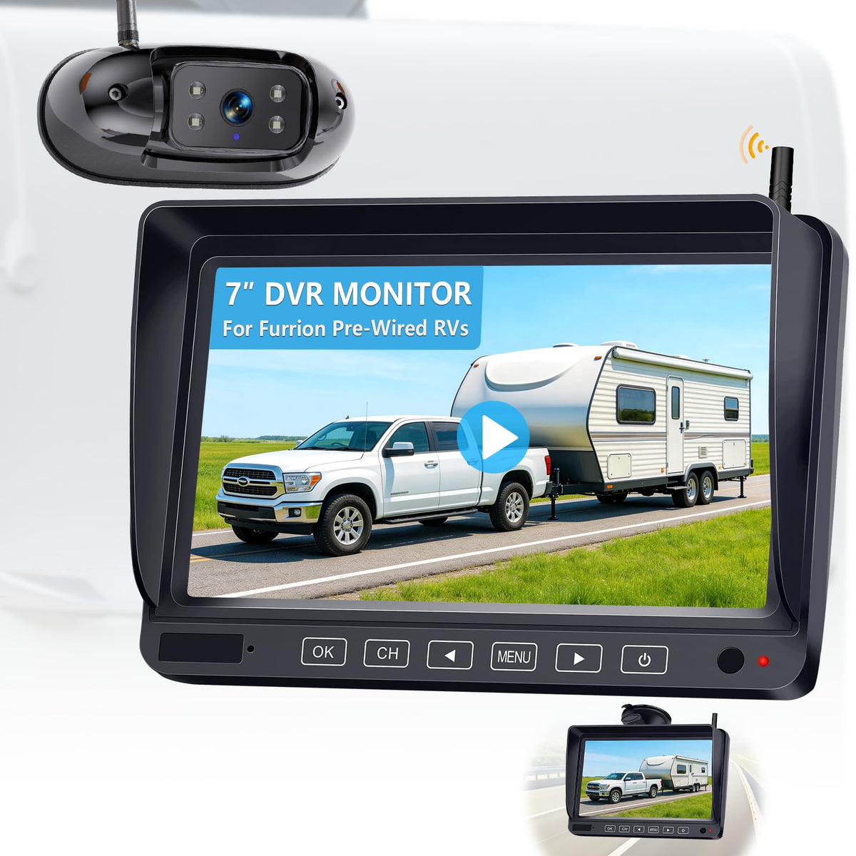 LeeKooLuu HD1080p RV backup camera rear view offers clear night vision up to 32ft
