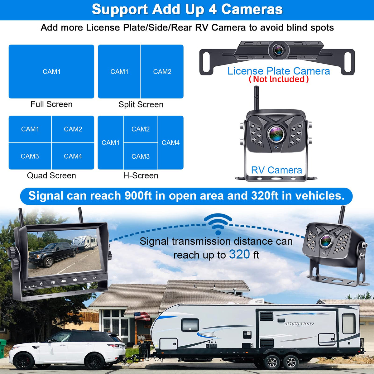 LeeKooLuu IP69K waterproof night vision RV camera for any weather